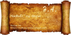 Hadházy Anna névjegykártya