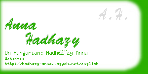 anna hadhazy business card